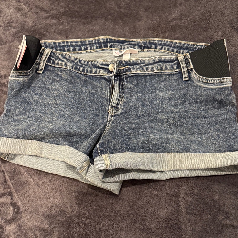 Isabel Maternity by Ingrid & Isabel Dark Blue Denim Shorts